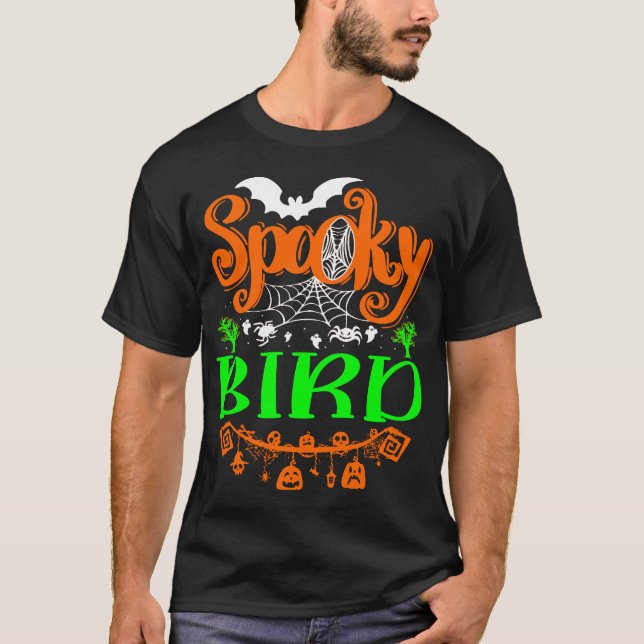 T-shirt Cadeau d'Halloween d'animal oiseau Spooky Boo (Devant)