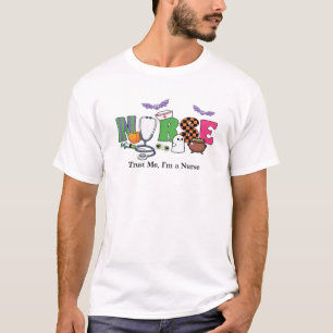 T-shirt Cadeau d'Halloween effrayant pour infirmière - Cro