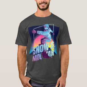 T-shirt Cadeau d'hiver de snowboard de ski rétro de neige 