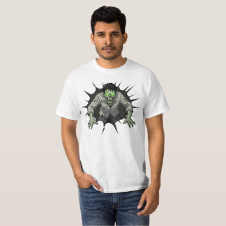 T-shirt Cadeau d'horreur de zombie défonçant un mur