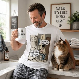T-shirt Cadeau d'humour de salle de bain pour papa de chat