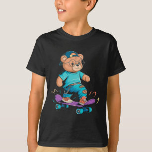 T-shirt Cadeau d'ours mignon drôle de skateboard pour homm