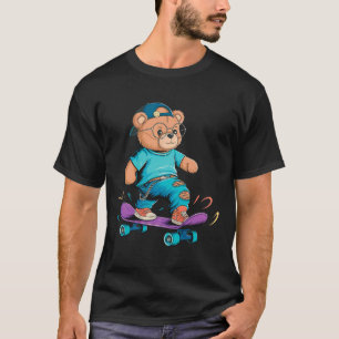 T-shirt Cadeau d'ours mignon drôle de skateboard pour homm