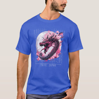 T-shirt Cadeau Dragon Japonais Tokyo inspiré d'Asie rétro