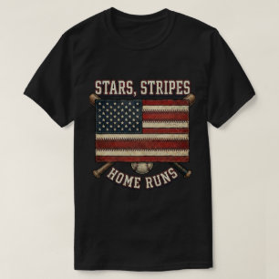 T-shirt Cadeau drapeau États-Unis : Baseball Home Runs Sta