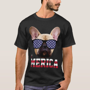 T-shirt Cadeau drôle de 4 juillet pour homme bouledogue fr