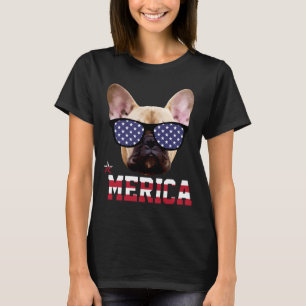 T-shirt Cadeau drôle de 4 juillet pour homme bouledogue fr