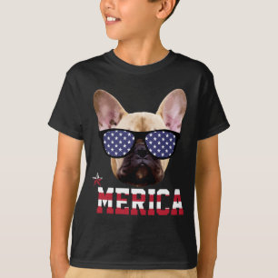 T-shirt Cadeau drôle de 4 juillet pour homme bouledogue fr