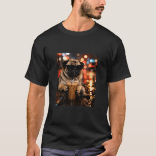 T-shirt Cadeau drôle de Bouledogue anglais buvant du café