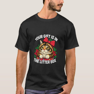 T-shirt Cadeau drôle de chat de Noël dans la portée Amateu