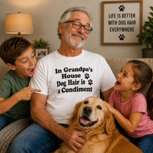 T-shirt Cadeau drôle de chien pour papi, poils de chien co