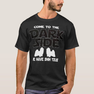 T-shirt Cadeau drôle de côté en noir de chien de Shih Tzu