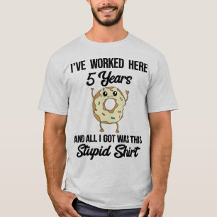 T-shirt Cadeau drôle de donut pour 5 ans de travail appréc