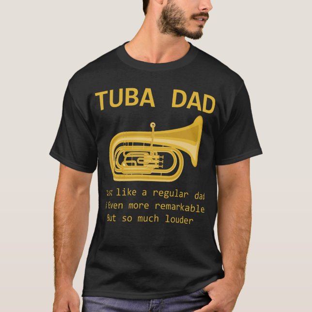 T-shirt Cadeau drôle de fanfare de joueur de tuba de papa (Devant)