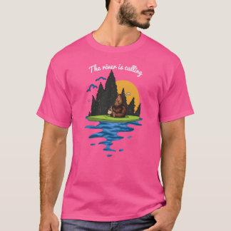 T-shirt Cadeau drôle de randonnée en kayak et de camping,