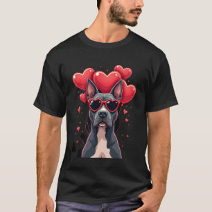T-shirt Cadeau drôle de Saint-Valentin Pitbull coeur pour