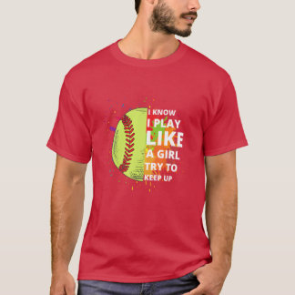 T-shirt Cadeau drôle de softball sport Cuterendy joueur de