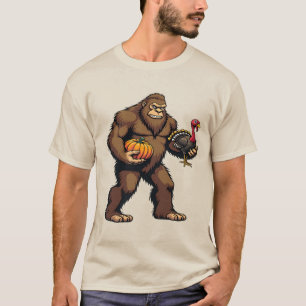 T-shirt Cadeau drôle de Thanksgiving de Bigfoot & Dinde Ci