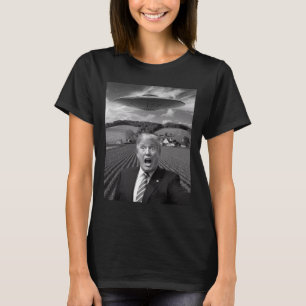 T-shirt Cadeau drôle de Trump selfie avec un alien ovni po