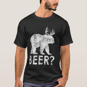 T-shirt Cadeau drôle nerd bière ours chasseur de cerf buve