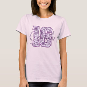 T-shirt Cadeau du 16e anniversaire floral lavande violet S