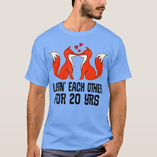 T-shirt Cadeau du 20e anniversaire 20 ans Couple Fox