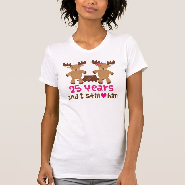 T-shirt Cadeau du 25e anniversaire pour elle (Devant)