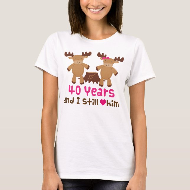 T-shirt Cadeau du 40e anniversaire pour elle (Devant)