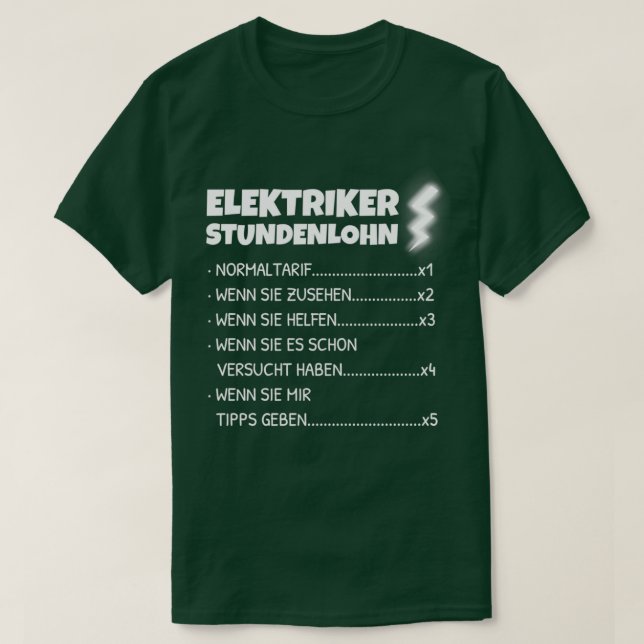 T-shirt Cadeau électrique pour ingénieur électrique (Design devant)
