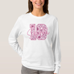 T-shirt Cadeau élégant de 16 ans Fleurs roses pour un anni