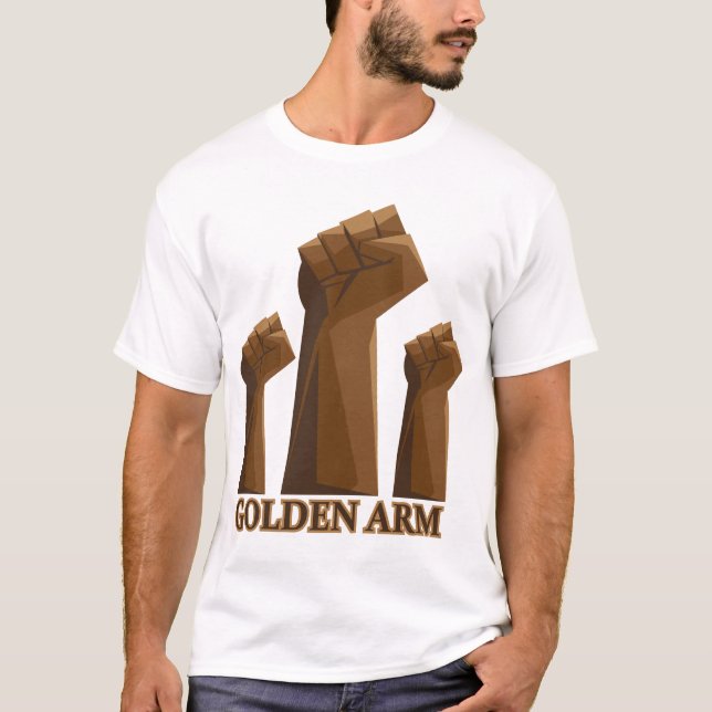 T-shirt Cadeau Expert Soudure de Tuyau Bras Doré (Devant)