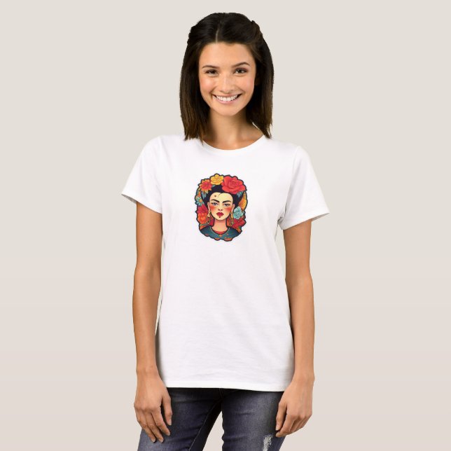 T-shirt Cadeau féministe Frida Kahlo (Devant entier)