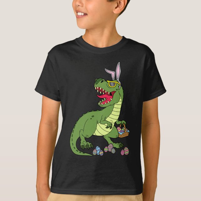 T-shirt Cadeau frais de chemise de dinosaure de Pâques (Devant)