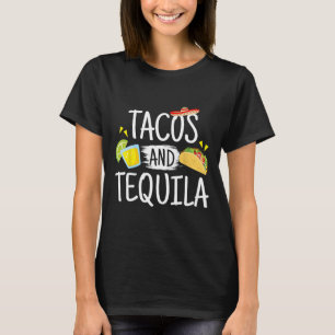 T-Shirt Cadeau Funny Tacos et Tequila Chapeau Mexi