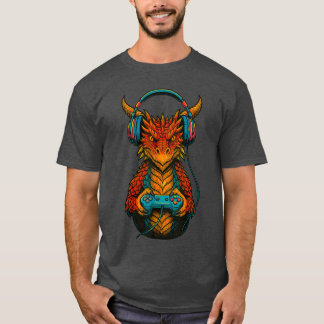 T-shirt Cadeau Gamer Dragon Gaming