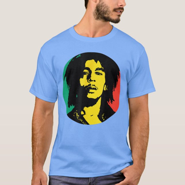 T-shirt Cadeau garçon cercle Rasta Bob Marley (Devant)