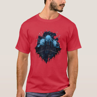 T-shirt Cadeau Giclure de peinture sombre Feux d'artifice