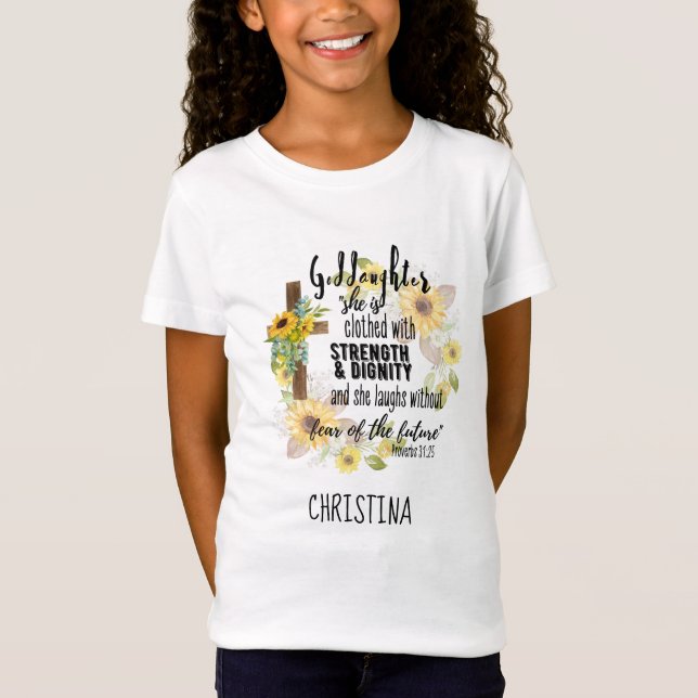 T-Shirt Cadeau Godgirl Ado - Citation Proverbe personnalis (Devant)