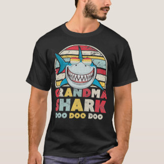 T-shirt Cadeau Grandma Shark Pour Nan