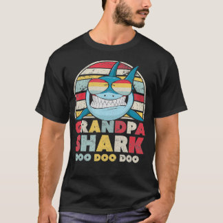 T-shirt Cadeau Grandpa Shark Pour Grand-Père