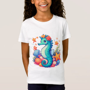 T-Shirt 🐚 Cadeau Hippocampe Mignon Pour Enfant d'Animaux