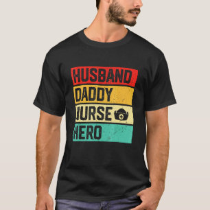 T-shirt Cadeau Homme Rétro Mari Papa Infirmier Héros Fête