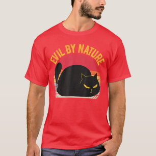 T-shirt Cadeau Hommes Femmes Chat Horreur Rétro De Nature