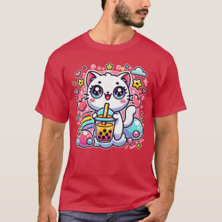 T-shirt Cadeau Id Neko Kawaii Anime Bubbleea Bobaea Chat M