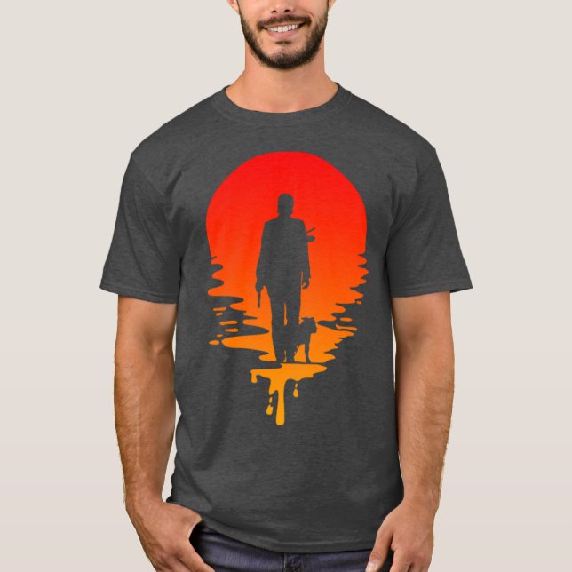 T-shirt Cadeau JWick et coucher de soleil pour chien (Devant)