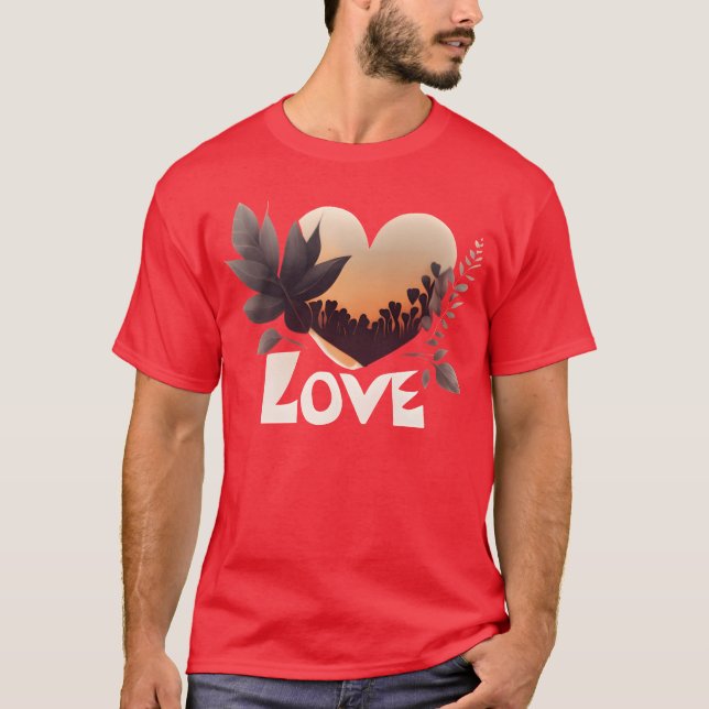 T-shirt Cadeau Love Design Leaves (Devant)
