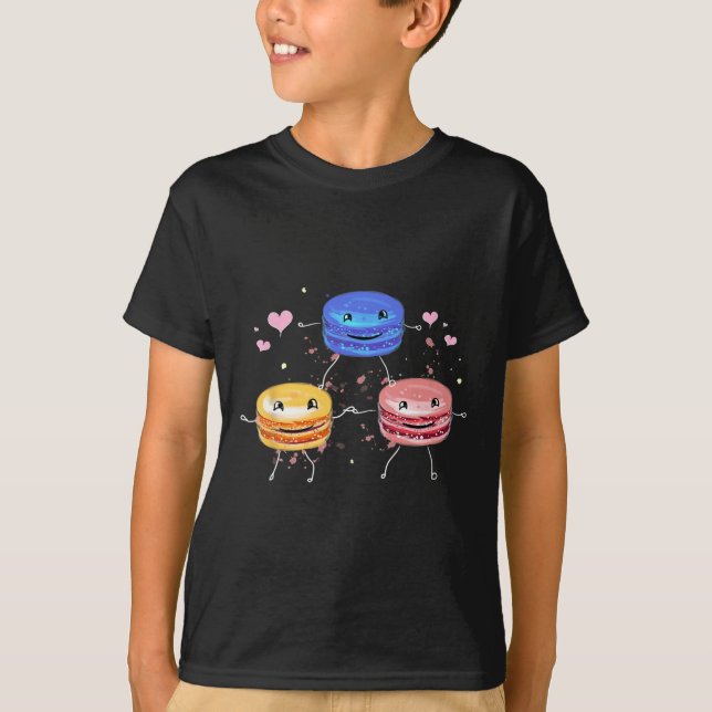 T-shirt Cadeau Macaroon de Cheerleading Mignon Délicieux (Devant)