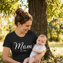 T-shirt Cadeau Maman Établie Nouvelle Maman