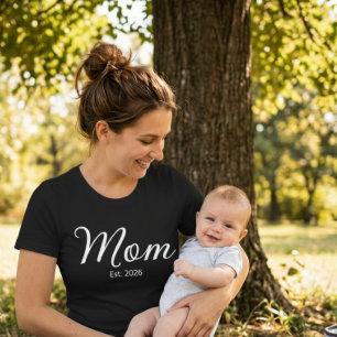 T-shirt Cadeau Maman Établie Nouvelle Maman