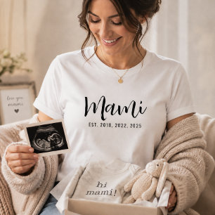 T-shirt Cadeau Mami Établie Nouvelle Maman